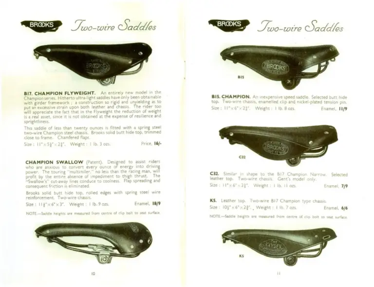 Brooks 1937 Catalog — The Brooks Book of Saddles and Kit (List No. 247) — page 7 of 16