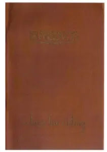 Plain russet-brown card cover with no printed ink, the word BROOKS and the words the best for riding blind-embossed into the surface and legible only as raised relief.