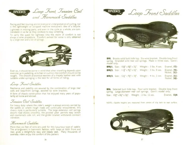 Brooks 1937 Catalog — The Brooks Book of Saddles and Kit (List No. 247) — page 14 of 16