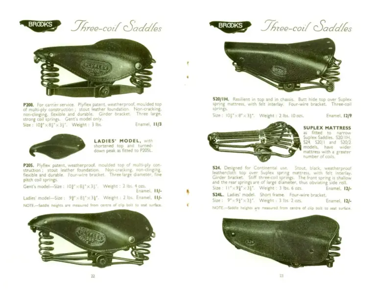 Brooks 1937 Catalog — The Brooks Book of Saddles and Kit (List No. 247) — page 12 of 16