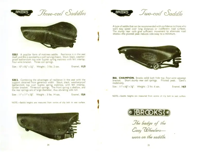 Brooks 1937 Catalog — The Brooks Book of Saddles and Kit (List No. 247) — page 13 of 16