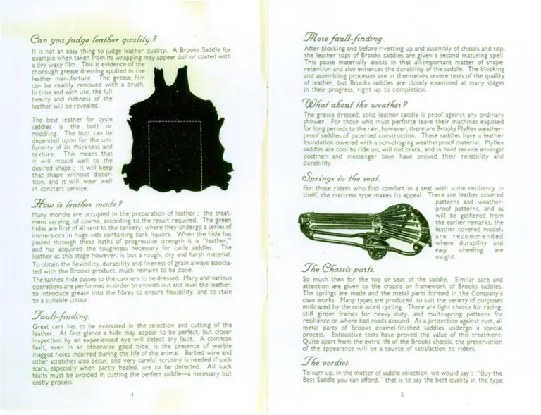 Brooks 1937 Catalog — The Brooks Book of Saddles and Kit (List No. 247) — page 4 of 16