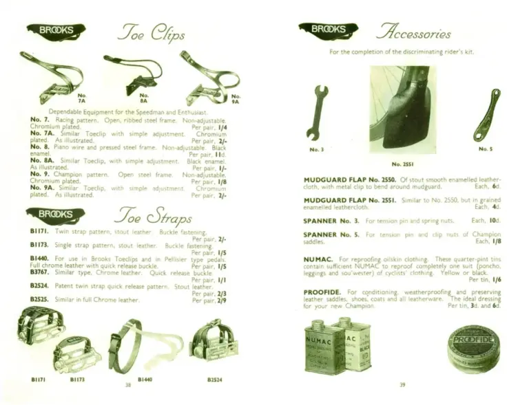 Brooks 1937 Catalog — The Brooks Book of Saddles and Kit (List No. 247) — page 16 of 16