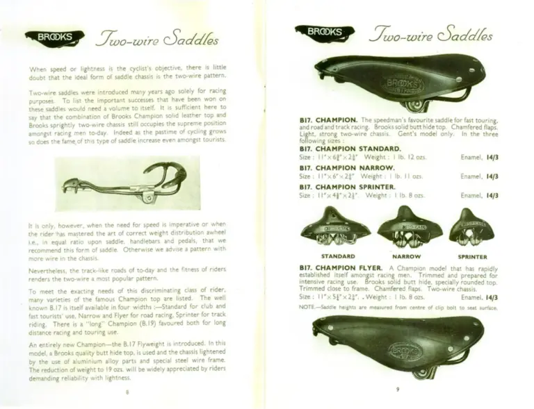 Brooks 1937 Catalog — The Brooks Book of Saddles and Kit (List No. 247) — page 6 of 16