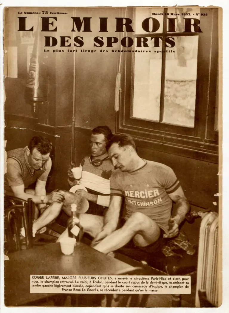 Le Miroir des Sports 16 March 1937 Cover — Roger Lapébie Wins the Fifth Paris-Nice — page 1 of 1