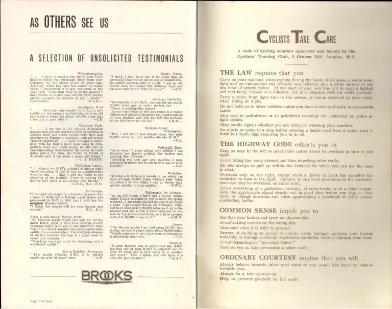 Brooks 1938 Catalog — Saddle-Comfort (List No. 265, 2nd Edition) — page 10 of 10