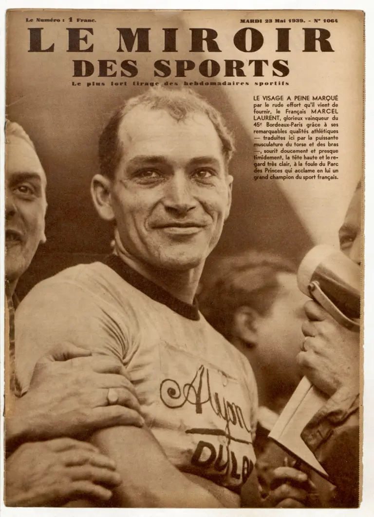 Le Miroir des Sports 23 May 1939 Cover — Marcel Laurent, Winner of the 45th Bordeaux-Paris — page 1 of 1