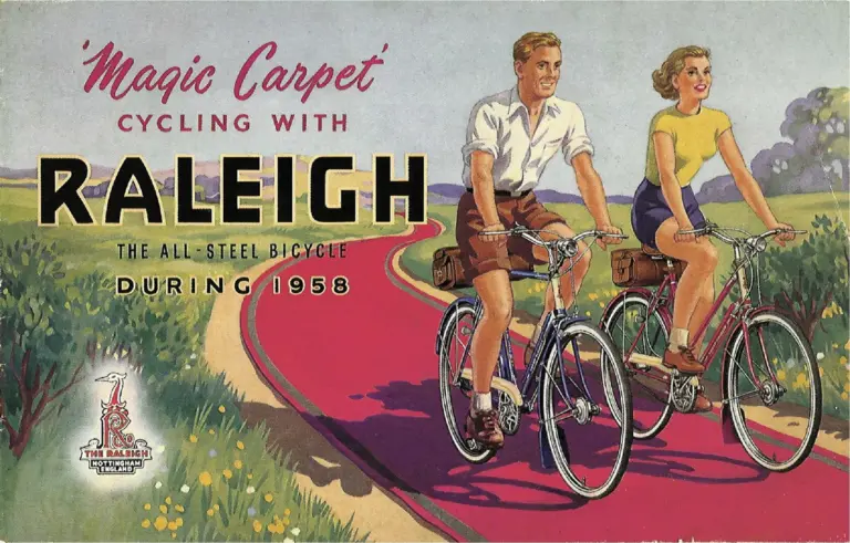 Raleigh 1958 Catalog — 'Magic Carpet' Cycling with Raleigh — page 1 of 20