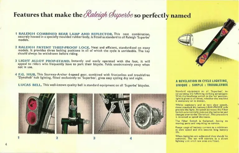 Raleigh 1958 Catalog — 'Magic Carpet' Cycling with Raleigh — page 4 of 20