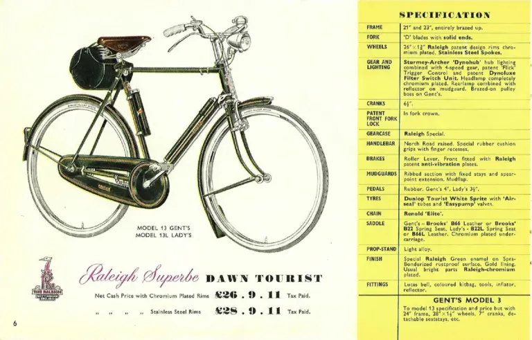 Raleigh 1958 Catalog — 'Magic Carpet' Cycling with Raleigh — page 6 of 20
