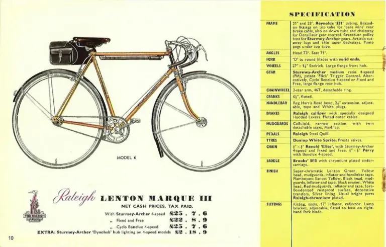 Raleigh 1958 Catalog — 'Magic Carpet' Cycling with Raleigh — page 10 of 20