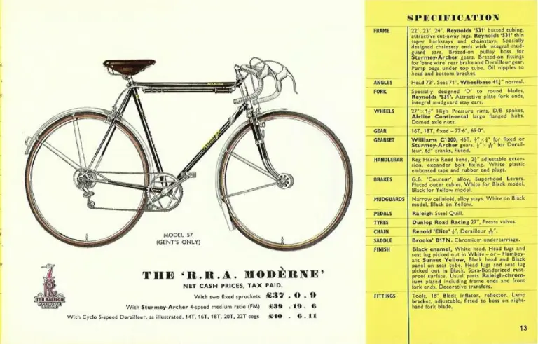 Raleigh 1958 Catalog — 'Magic Carpet' Cycling with Raleigh — page 13 of 20