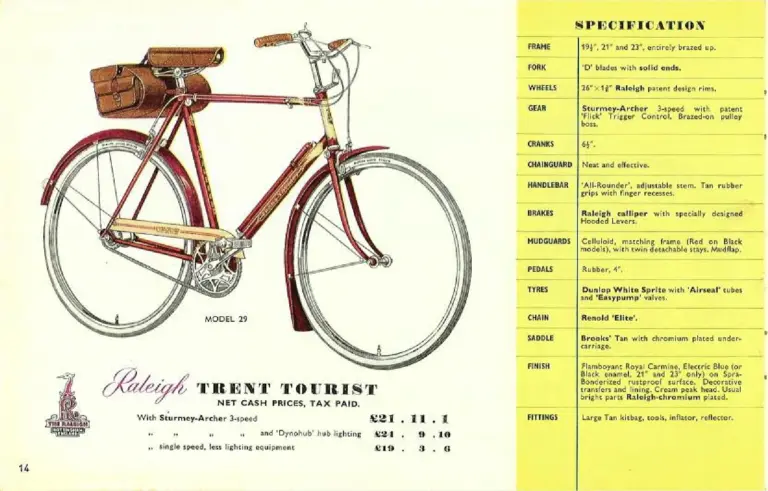 Raleigh 1958 Catalog — 'Magic Carpet' Cycling with Raleigh — page 14 of 20