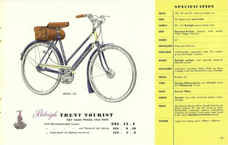 Raleigh 1958 Catalog — 'Magic Carpet' Cycling with Raleigh — page 15 of 20