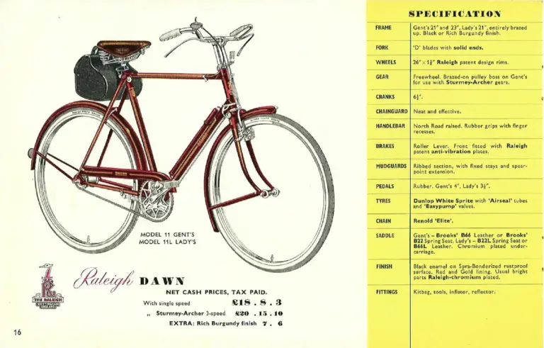 Raleigh 1958 Catalog — 'Magic Carpet' Cycling with Raleigh — page 16 of 20