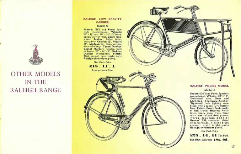 Raleigh 1958 Catalog — 'Magic Carpet' Cycling with Raleigh — page 17 of 20