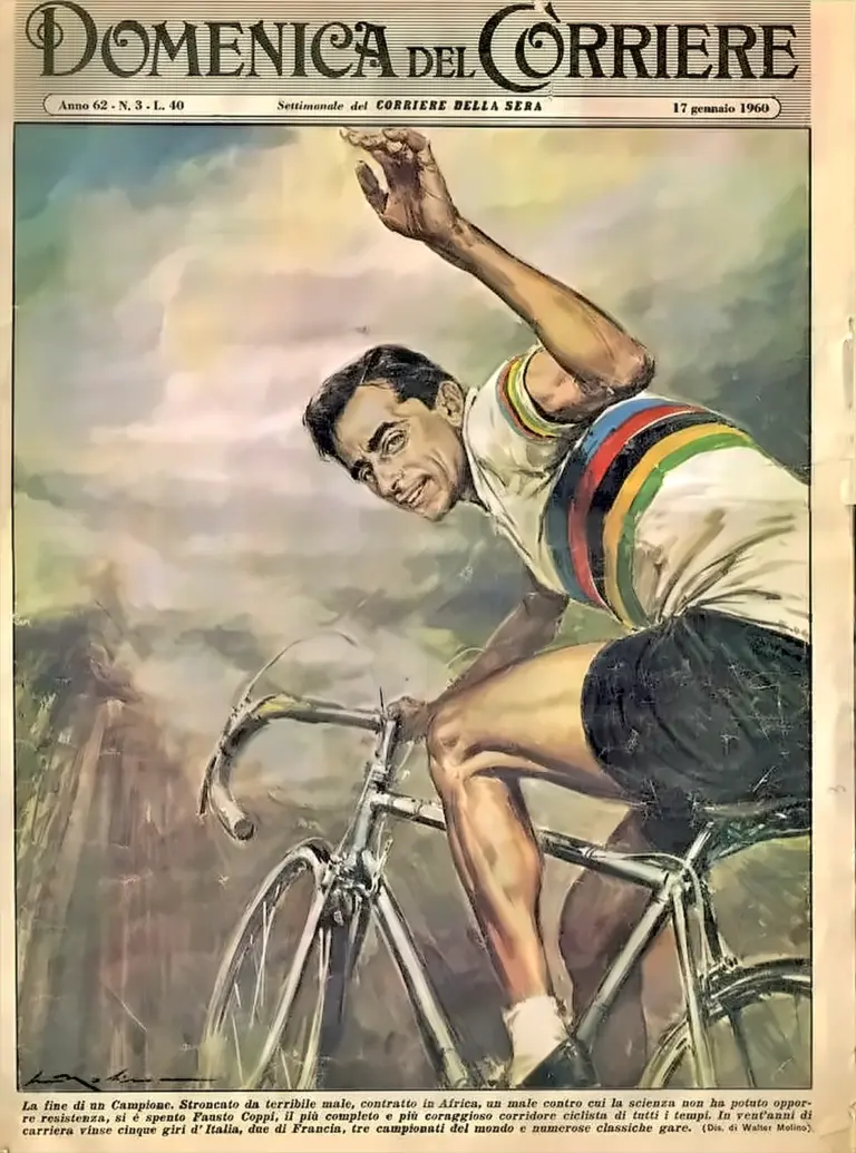 La Domenica del Corriere 17 January 1960 Cover — La Fine di un Campione — page 1 of 1