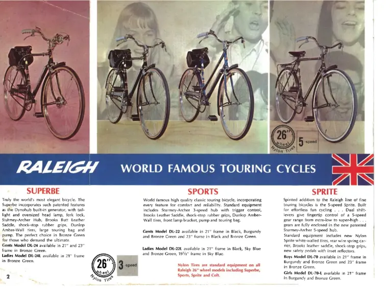 Raleigh 1968 Catalog — The World's Finest Bicycles (United States) — page 2 of 6