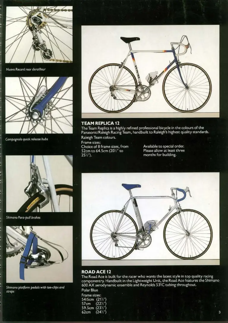 Raleigh 1984 Catalog — Racers: The Race-Bred Raleighs — page 3 of 16