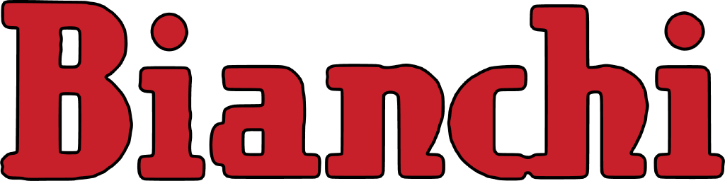 Bianchi logo, the name in red Clarendon letters with a black keyline