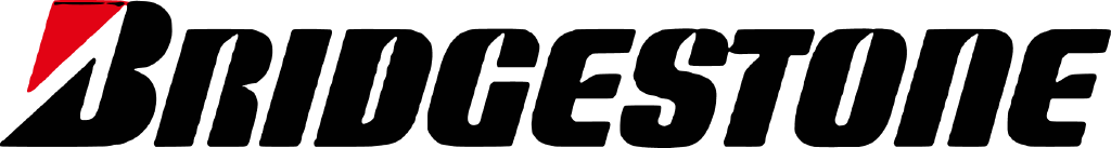 Bridgestone logo, the name in black italic capitals with the red B mark