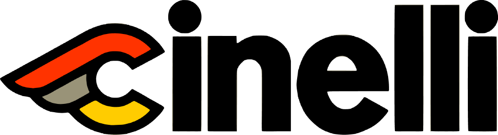 Cinelli logo, the 1979 winged C beside the name in black lowercase letters