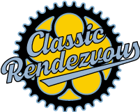 The Classic Rendezvous logo: a black chainring around a yellow center, with Classic Rendezvous lettered across it in pale blue script.