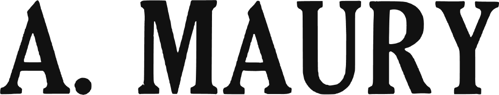 André Maury logo, A. MAURY in black condensed serif capitals