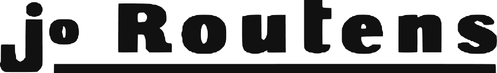 Jo Routens logo, the name in black letters over an underline