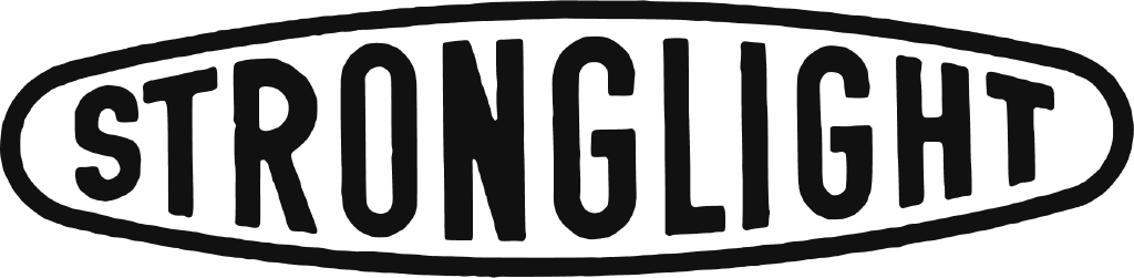 Stronglight logo, the name in black capitals inside an oval cartouche