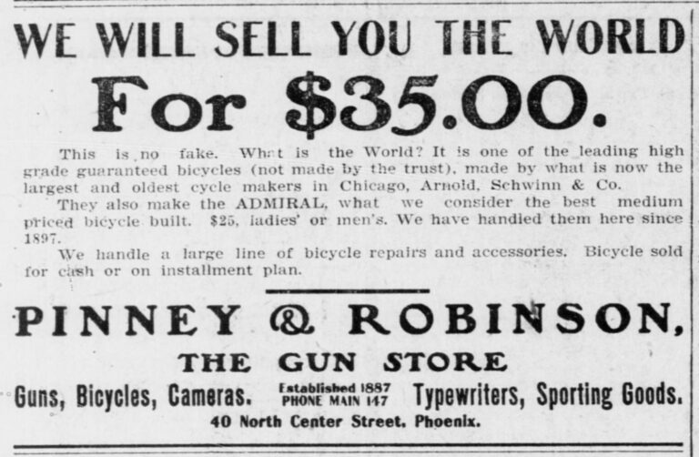 Schwinn 1904 Advertisement — We Will Sell You the World for $35.00 — page 1 of 1