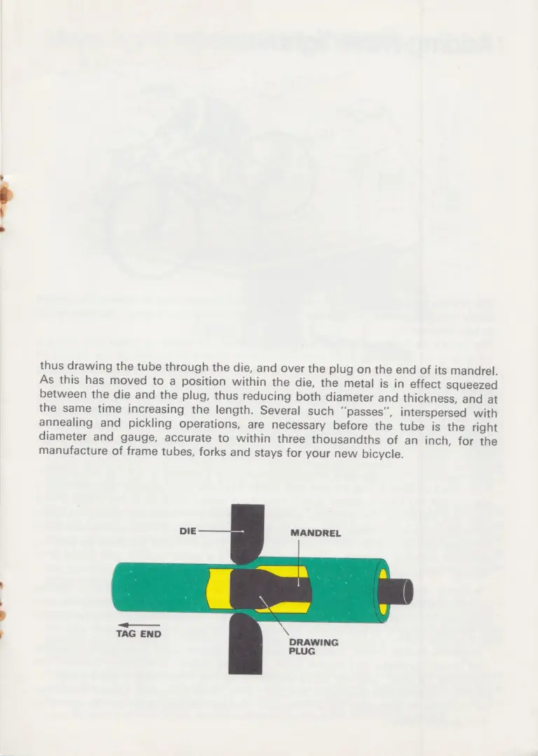 Reynolds 1972 Top Tubes Booklet — How a Tube Is Made and What the 531 Decals Guarantee — page 5 of 12