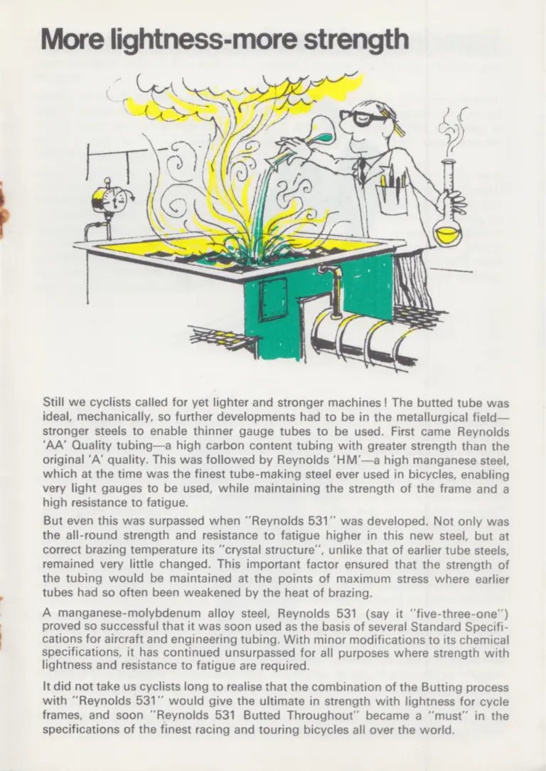 Reynolds 1972 Top Tubes Booklet — How a Tube Is Made and What the 531 Decals Guarantee — page 7 of 12