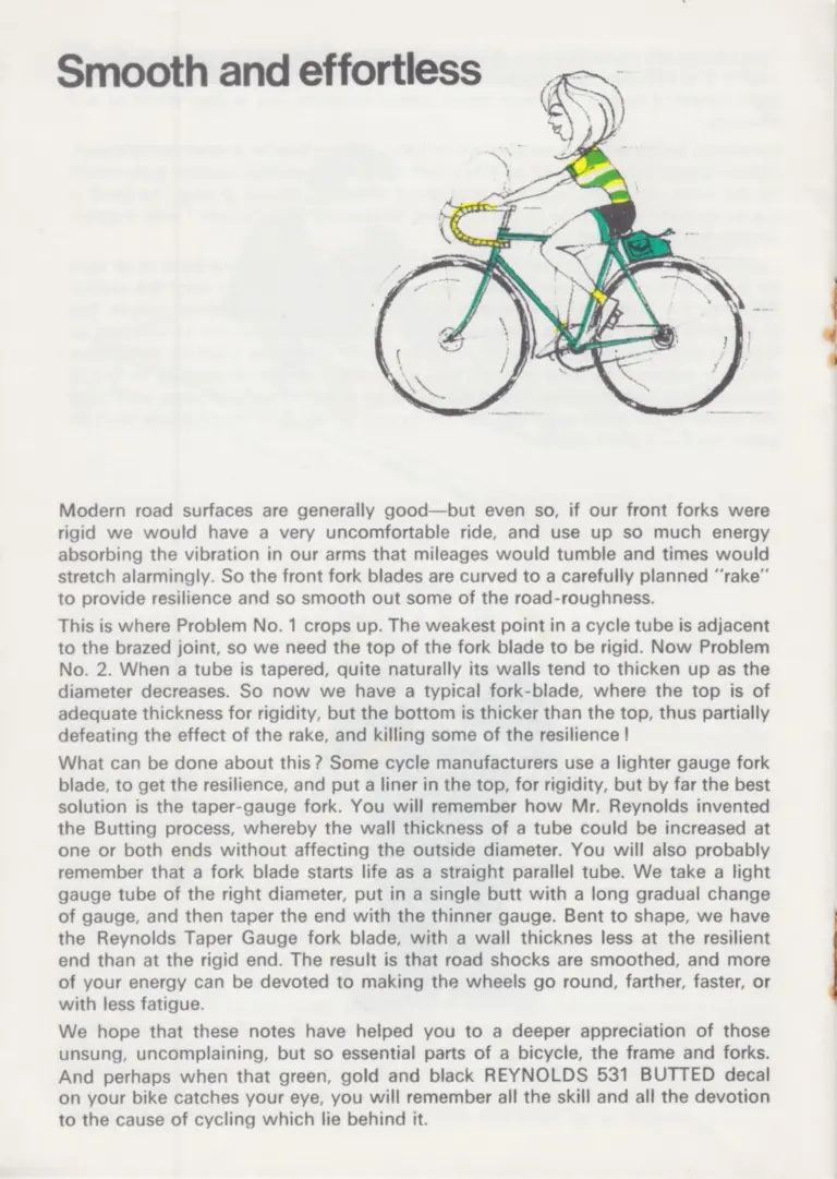 Reynolds 1972 Top Tubes Booklet — How a Tube Is Made and What the 531 Decals Guarantee — page 10 of 12