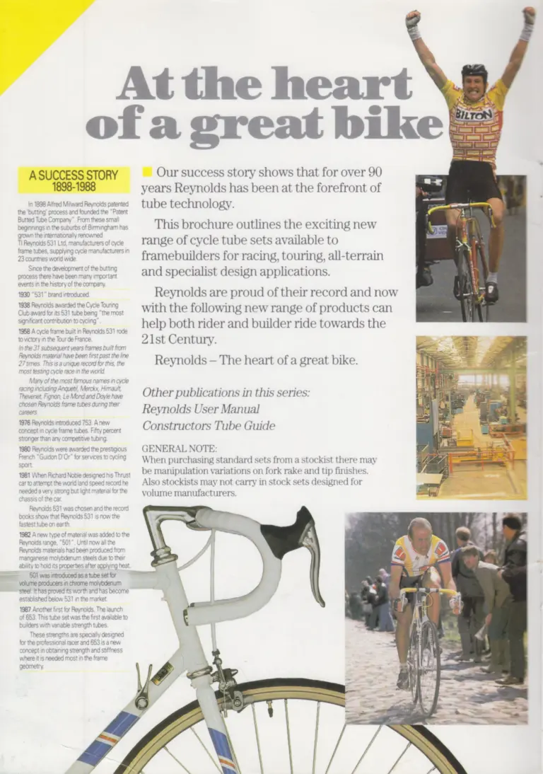 Reynolds 1988 Product Range — Every Tube Set by Part Number, With Brazing Temperatures — page 2 of 12