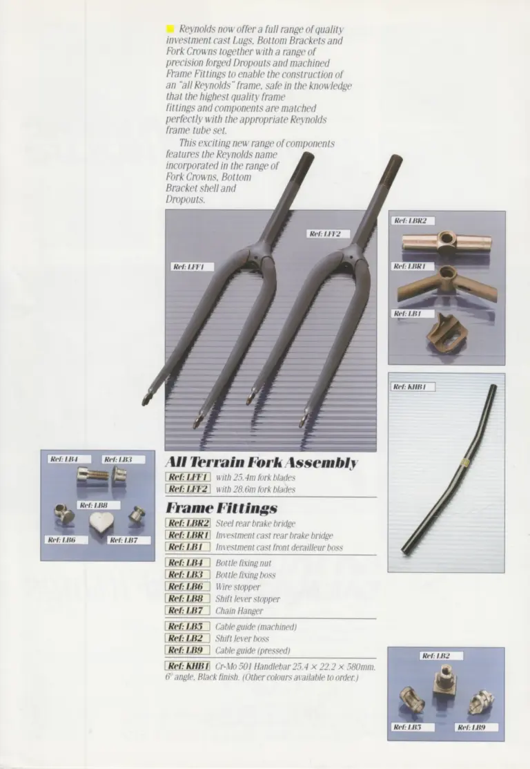 Reynolds c.1990 Lugs and Fittings — The All-Reynolds Frame, Part by Part — page 2 of 4
