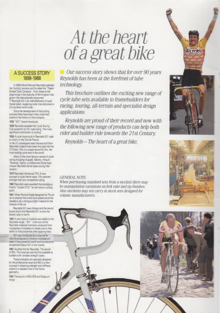 Reynolds 1990 Product Range — Every Tube Set by Part Number, and the Brazing Temperatures — page 2 of 16