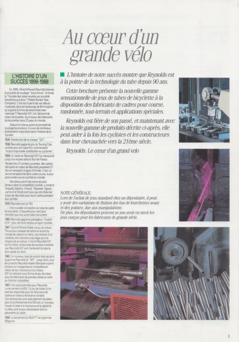 Reynolds 1990 Product Range — Every Tube Set by Part Number, and the Brazing Temperatures — page 3 of 16