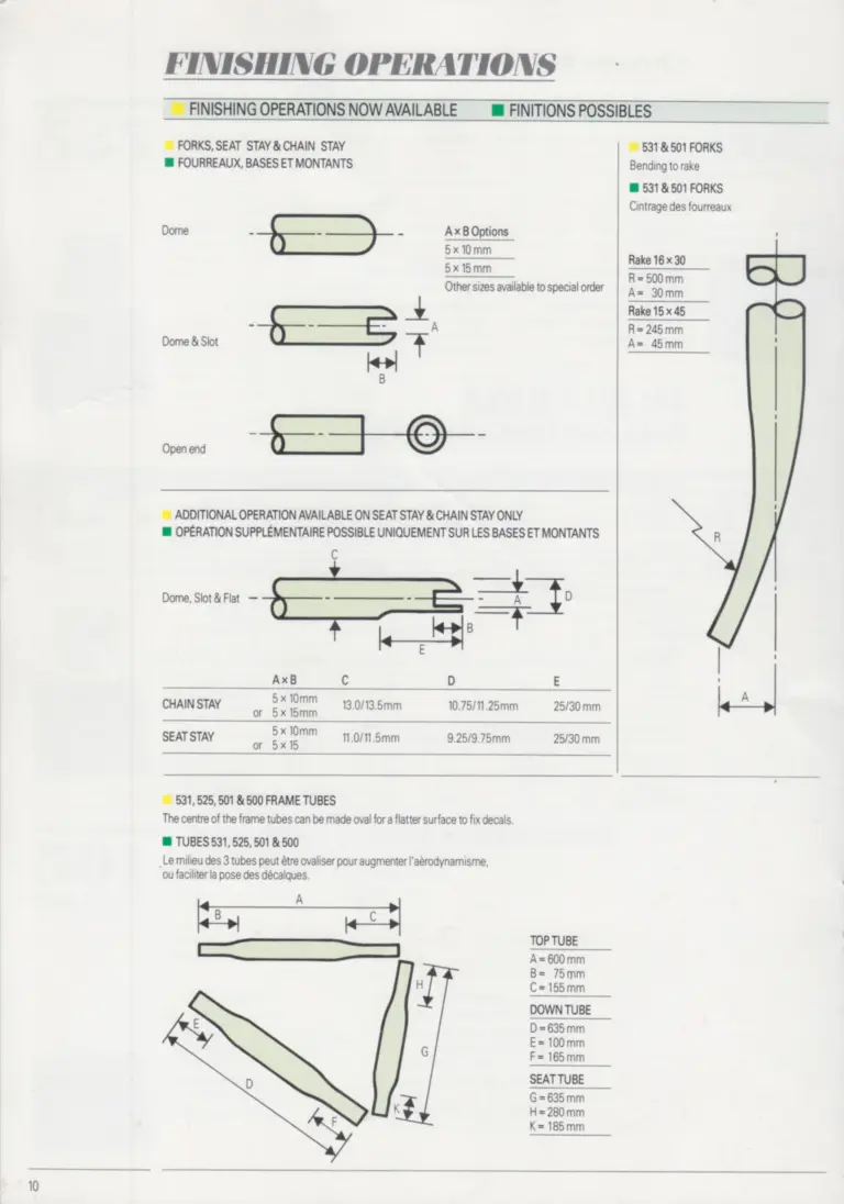 Reynolds 1990 Product Range — Every Tube Set by Part Number, and the Brazing Temperatures — page 10 of 16