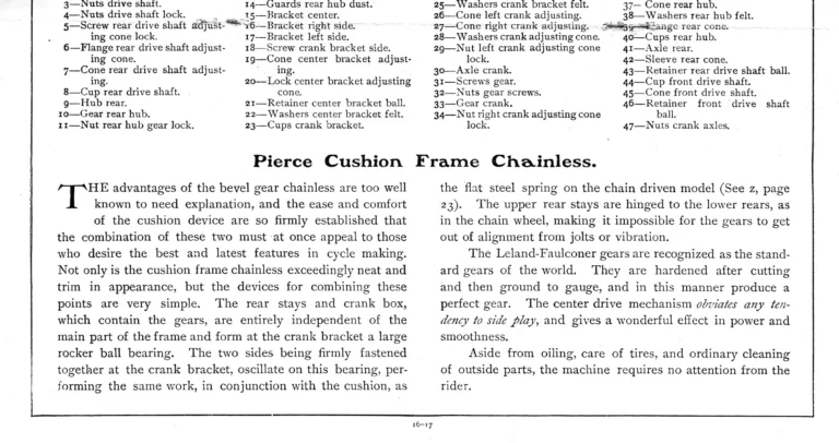 Pierce 1901 Catalog — The Eleventh Annual Catalogue, from the Regular Line to the Cushion Frame Chainless and the Pan-American Special — page 18 of 34