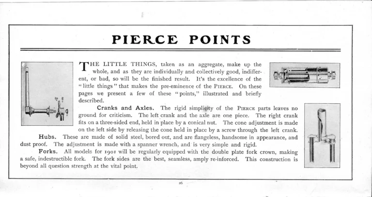 Pierce 1901 Catalog — The Eleventh Annual Catalogue, from the Regular Line to the Cushion Frame Chainless and the Pan-American Special — page 27 of 34