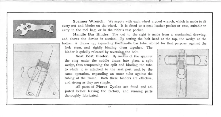 Pierce 1901 Catalog — The Eleventh Annual Catalogue, from the Regular Line to the Cushion Frame Chainless and the Pan-American Special — page 28 of 34