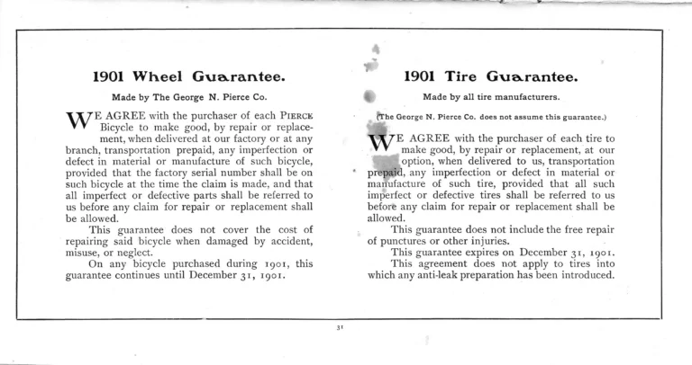 Pierce 1901 Catalog — The Eleventh Annual Catalogue, from the Regular Line to the Cushion Frame Chainless and the Pan-American Special — page 32 of 34