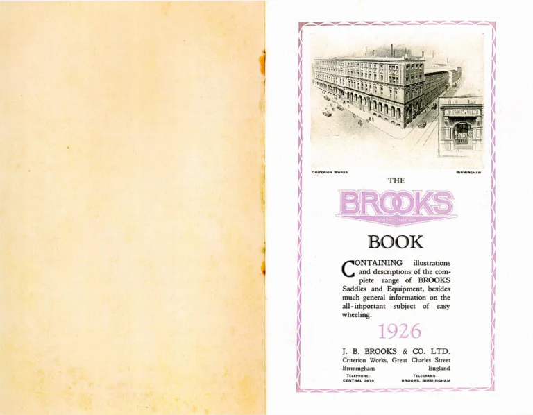 Brooks 1926 Catalog — The Brooks Book of Saddles and Equipment — page 2 of 25