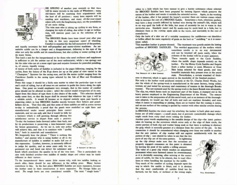 Brooks 1926 Catalog — The Brooks Book of Saddles and Equipment — page 3 of 25