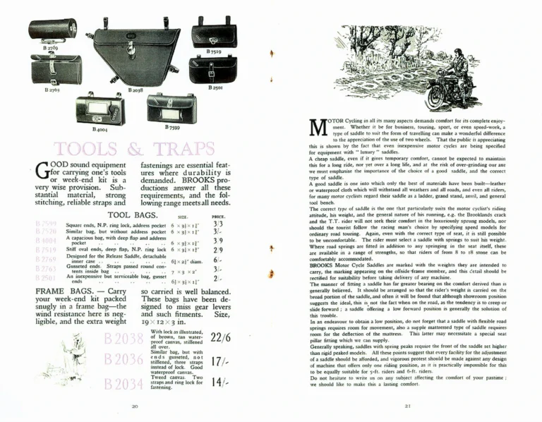 Brooks 1926 Catalog — The Brooks Book of Saddles and Equipment — page 12 of 25