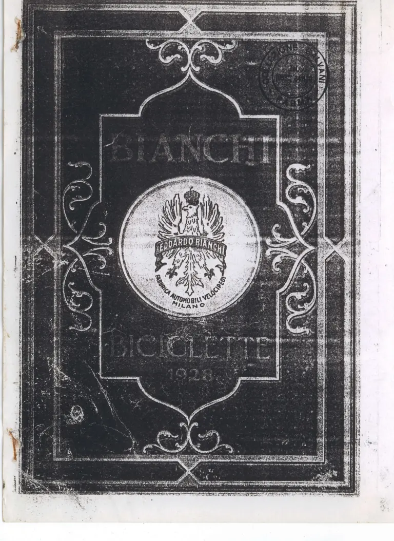 Bianchi 1928 Catalog — Biciclette: Touring, Racing and Children's Bicycles, with Bianchi Motorcycles and Cars — page 1 of 15