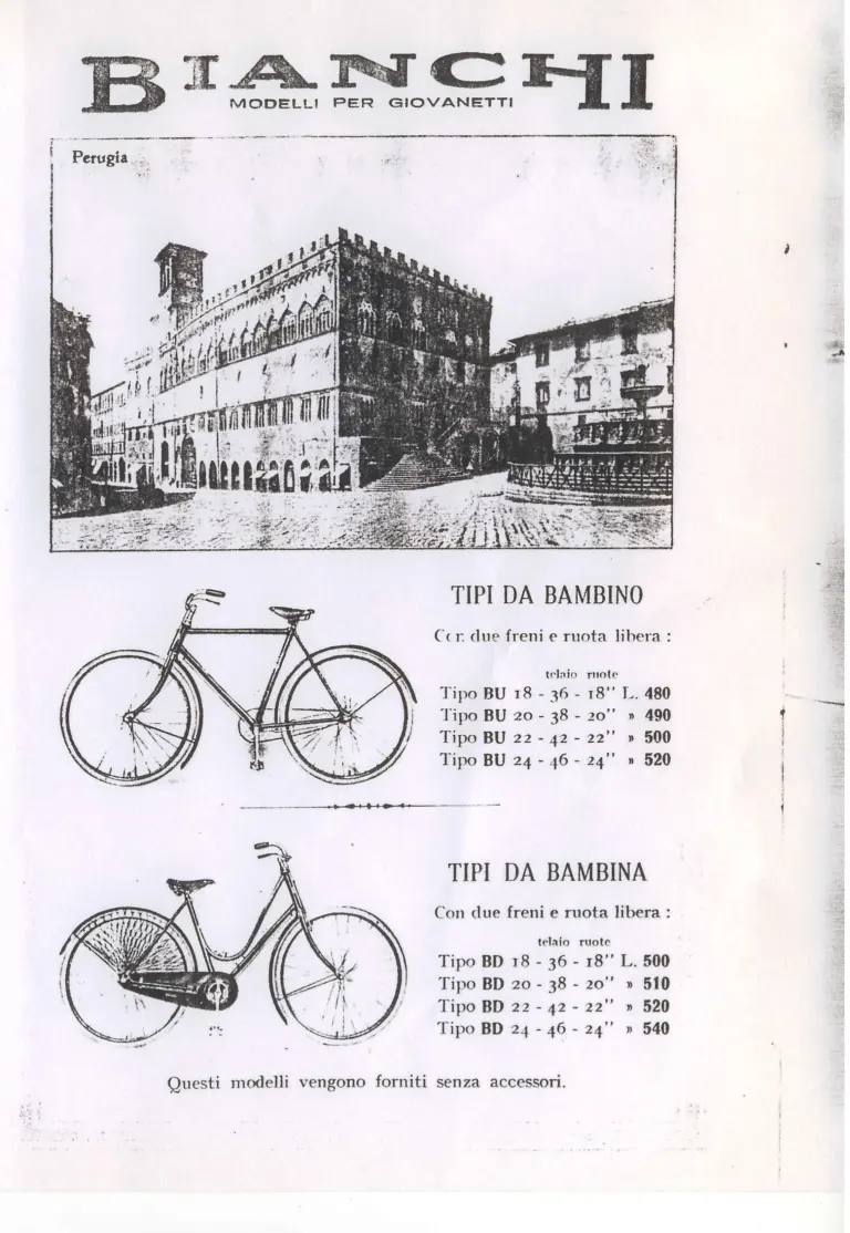 Bianchi 1928 Catalog — Biciclette: Touring, Racing and Children's Bicycles, with Bianchi Motorcycles and Cars — page 12 of 15
