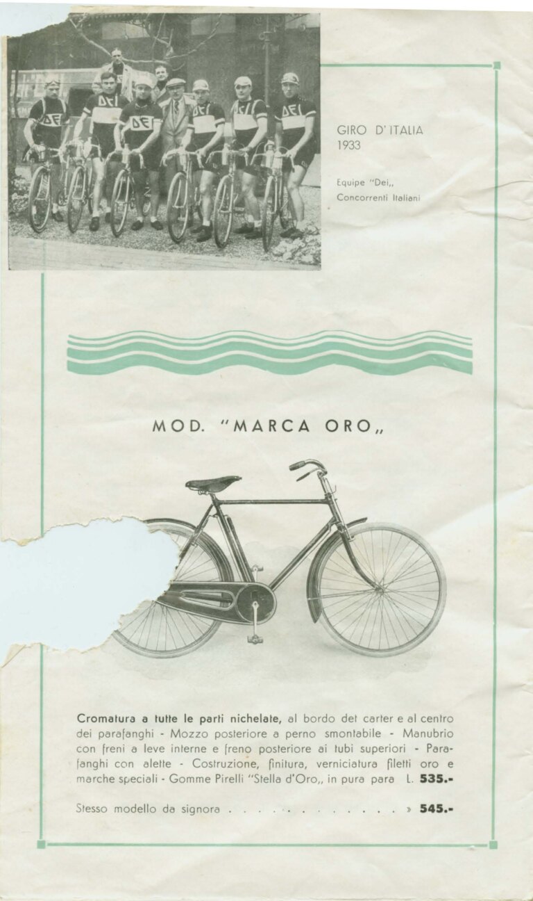 Umberto Dei 1934 Catalog — From the Marca Oro to the Milano-Sanremo and Extra Pista, with the Motobici and the Dei Riders of 1933 — page 2 of 16