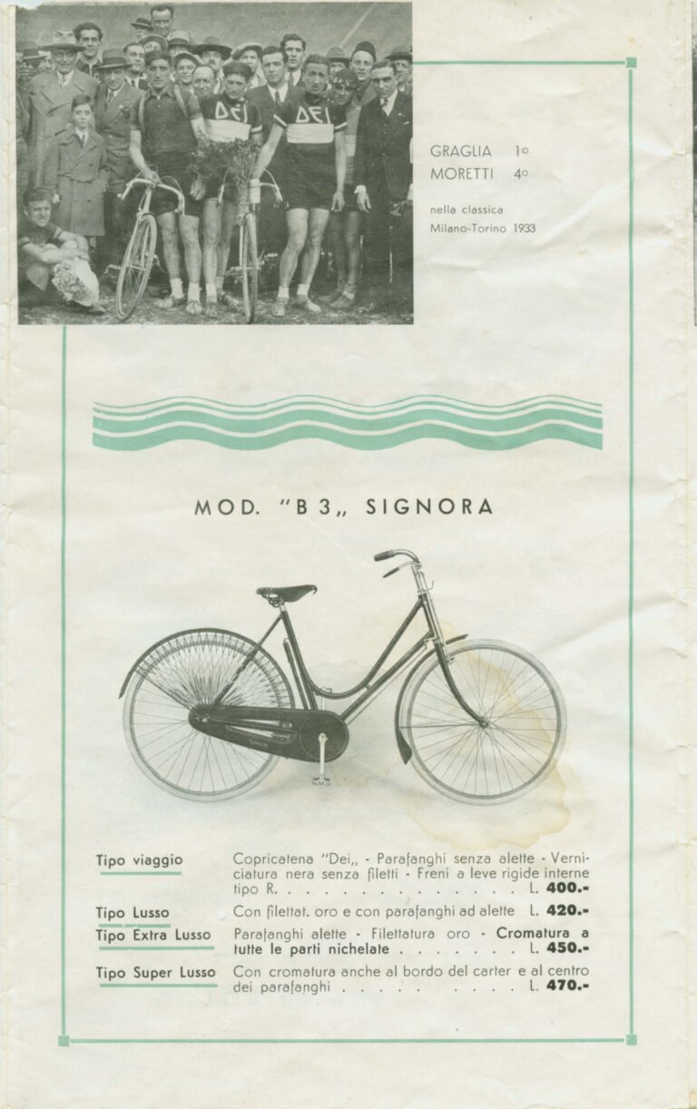 Umberto Dei 1934 Catalog — From the Marca Oro to the Milano-Sanremo and Extra Pista, with the Motobici and the Dei Riders of 1933 — page 4 of 16